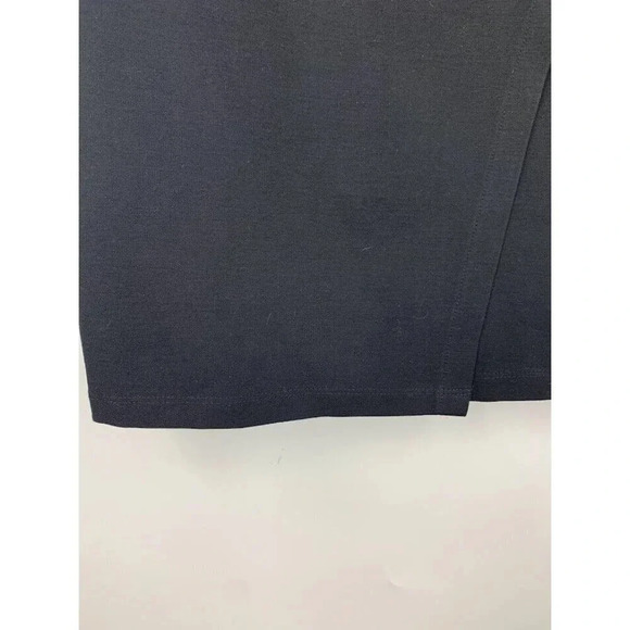 Saks Fifth Ave Black Mini Faux Leather Waist Band Faux Wrap Look Skirt Sz 4 NWT - Picture 3 of 10